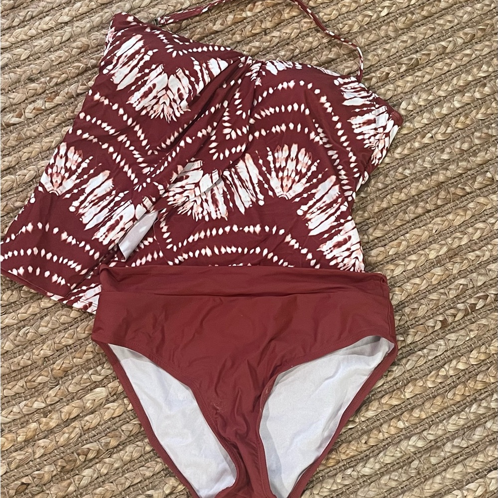 Tankini set - brown tie dye, New Directions. NWOT